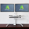 AdvanceUp Electric Automatic Standing Desk Converter Riser with Dual Monitor Mount, White (CL_ADV503606) - Alt Image 1