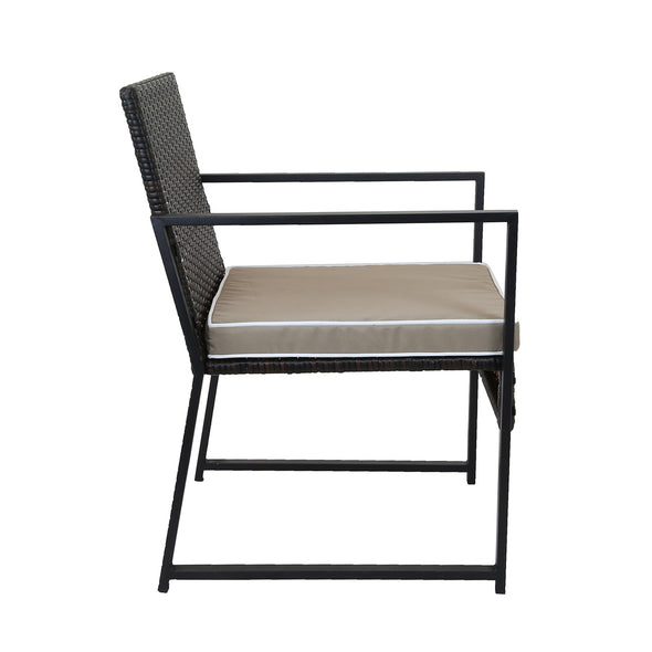 Home Aesthetics 3 Pieces Outdoor Patio Bistro Chair Table Set, Rattan Wicker Patio Furniture (CL_LXFU0033) - Alt Image 3