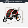 ClevrPlus Deluxe Child Trailer/ Bicycle Jogger, Red (CL_CLP802606) - Alt Image 3