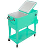 Home Aesthetics Retro 80 Quart Rolling Cooler Cart Ice Chest Patio Outdoor Portable, Seafoam (CL_HOM502905) - Alt Image 3