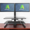 AdvanceUp Electric Automatic Standing Desk Converter Riser with Dual Monitor Mount, Black (CL_ADV503605) - Alt Image 1