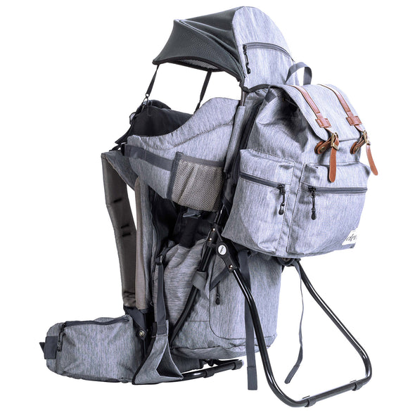ClevrPlus Urban Explorer Baby Backpack Cross Country Child Carrier with Detachable Bag, Gray (CL_CRS600242) - Alt Image 1