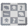 Clevr Grey XLARGE 1/2" Thick Interlocking EVA Foam Mat for Kids Baby Play Mats, 78" X 78,  41 Sqft, 9 pcs, Safari Animal (CL_CRS601202) - Alt Image 1