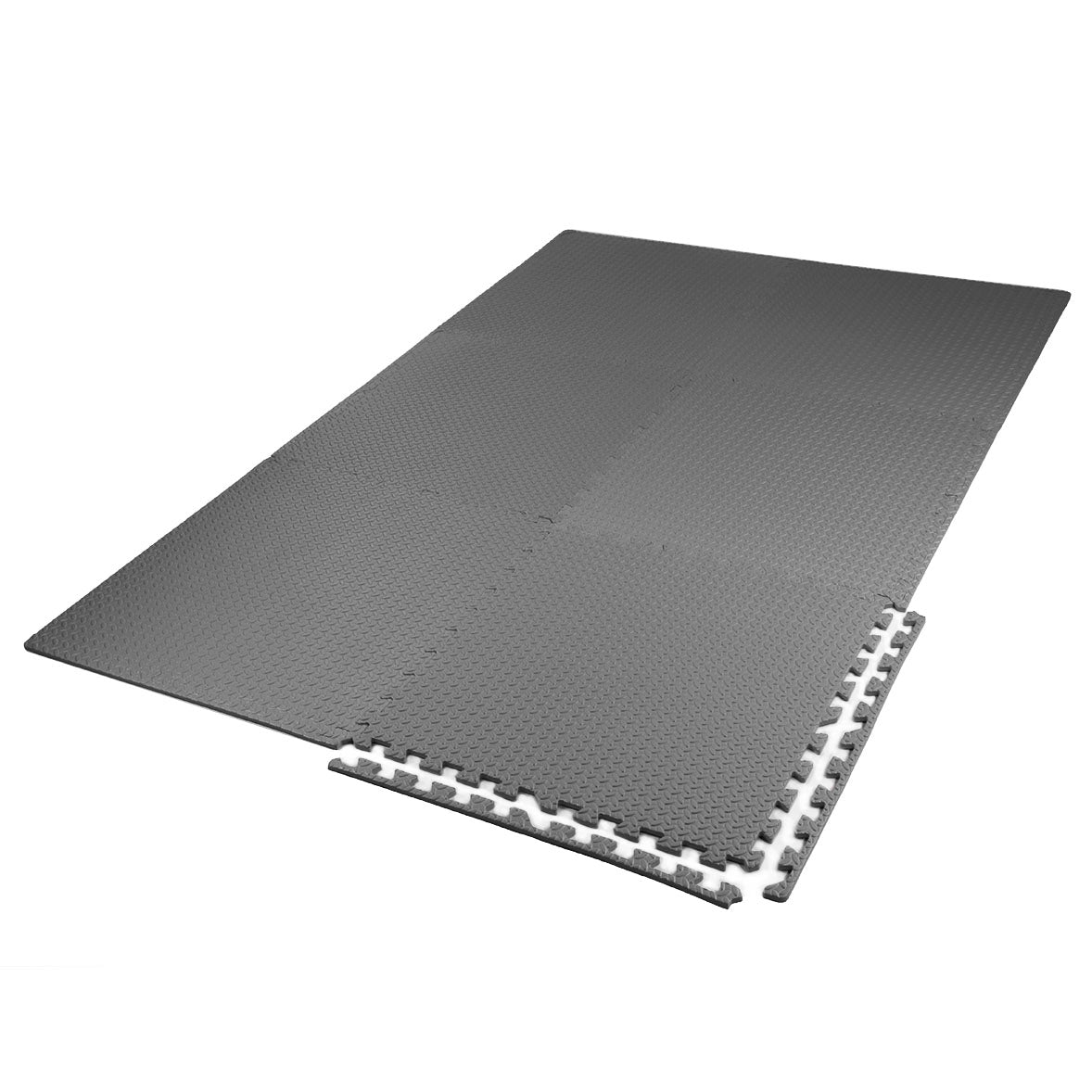 Xspec EVA Foam Floor Mats, Steel Pattern (100 Sq. Ft. 25 pcs), Charc