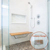 Home Aesthetics 36" Wall Mounted Teak Wood Shower Seat Folding Shower Bench Modern (CL_HOM501106) - Alt Image 3