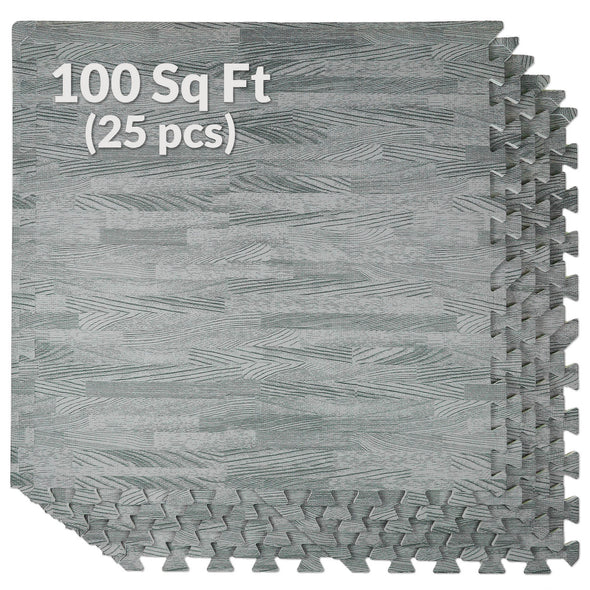 Home Aesthetics Sea Haze Grey Wood Grain Interlocking EVA Foam Floor Mats (100 Sq. Ft. - 25 pcs) (CL_HOM804924) - Alt Image 8