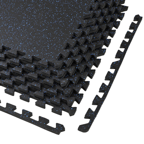 Xspec 1/2" thick Rubber Top EVA Foam Gym Mats 12pcs 48 Sq Ft Durable Grip, Blue Black (CL_XSP804932) - Alt Image 7