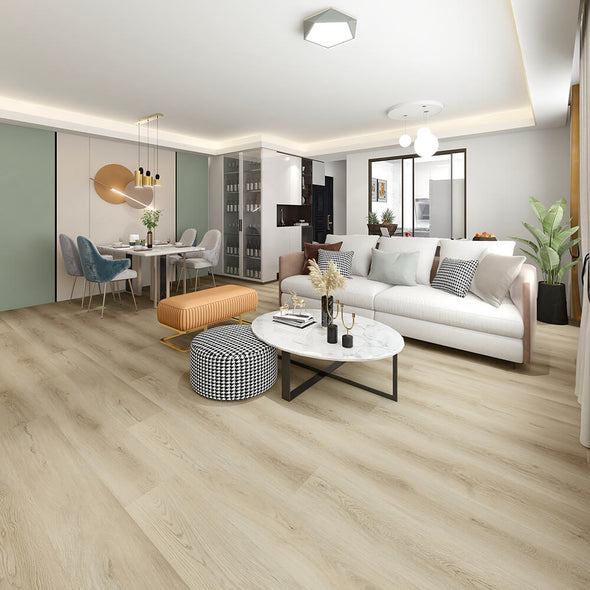 Turku 12” Cut Sample Vinyl Plank Flooring, Natural, 20 Mil Wear Layer, 6.5mm Thick DIY Easy Snap Lock Together SPC Core Luxury Vinyl Flooring for Home (CL_AL6506) - Alt Image 1
