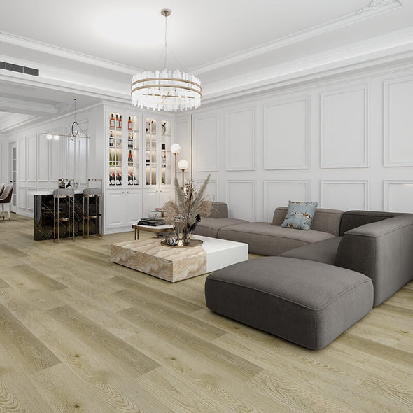 Turku 12” Cut Sample Vinyl Plank Flooring, Brown, 20 Mil Wear Layer, 5.5mm Thick DIY Easy Snap Lock Together SPC Core Luxury Vinyl Flooring for Home (CL_AN5504) - Alt Image 1