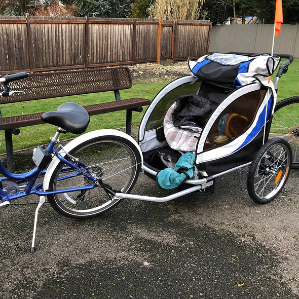 ClevrPlus Blue  Deluxe Child Trailer/ Bicycle Jogger (CL_CLP802605) - Alt Image 7