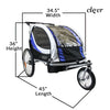 ClevrPlus Blue  Deluxe Child Trailer/ Bicycle Jogger (CL_CLP802605) - Alt Image 3