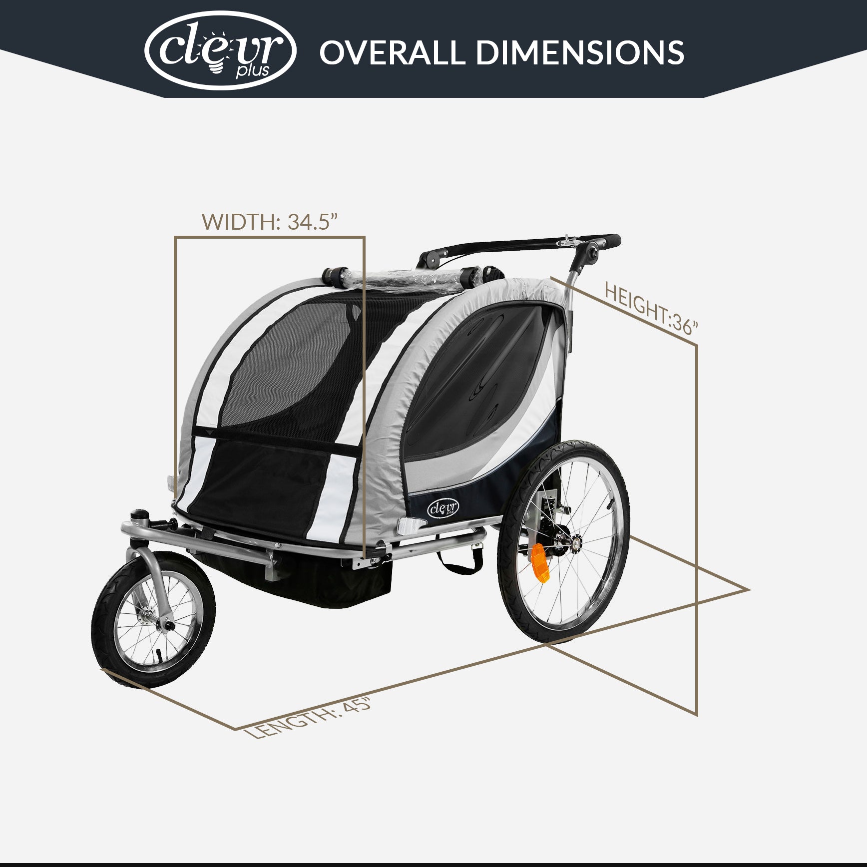 double bike trailer jogging stroller Clevr Deluxe 3-in-1 Double Seat Bike Trailer Stroller Jogger for Child – Crosslinks