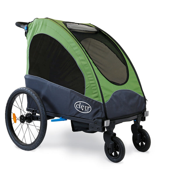 ClevrPlus Venturer Double Bicycle Baby Kid Child Trailer Bike Jogger/Stroller Folding, Green (CL_CLP802613) - Alt Image 3