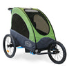 ClevrPlus Venturer Double Bicycle Baby Kid Child Trailer Bike Jogger/Stroller Folding, Green (CL_CLP802613) - Alt Image 1