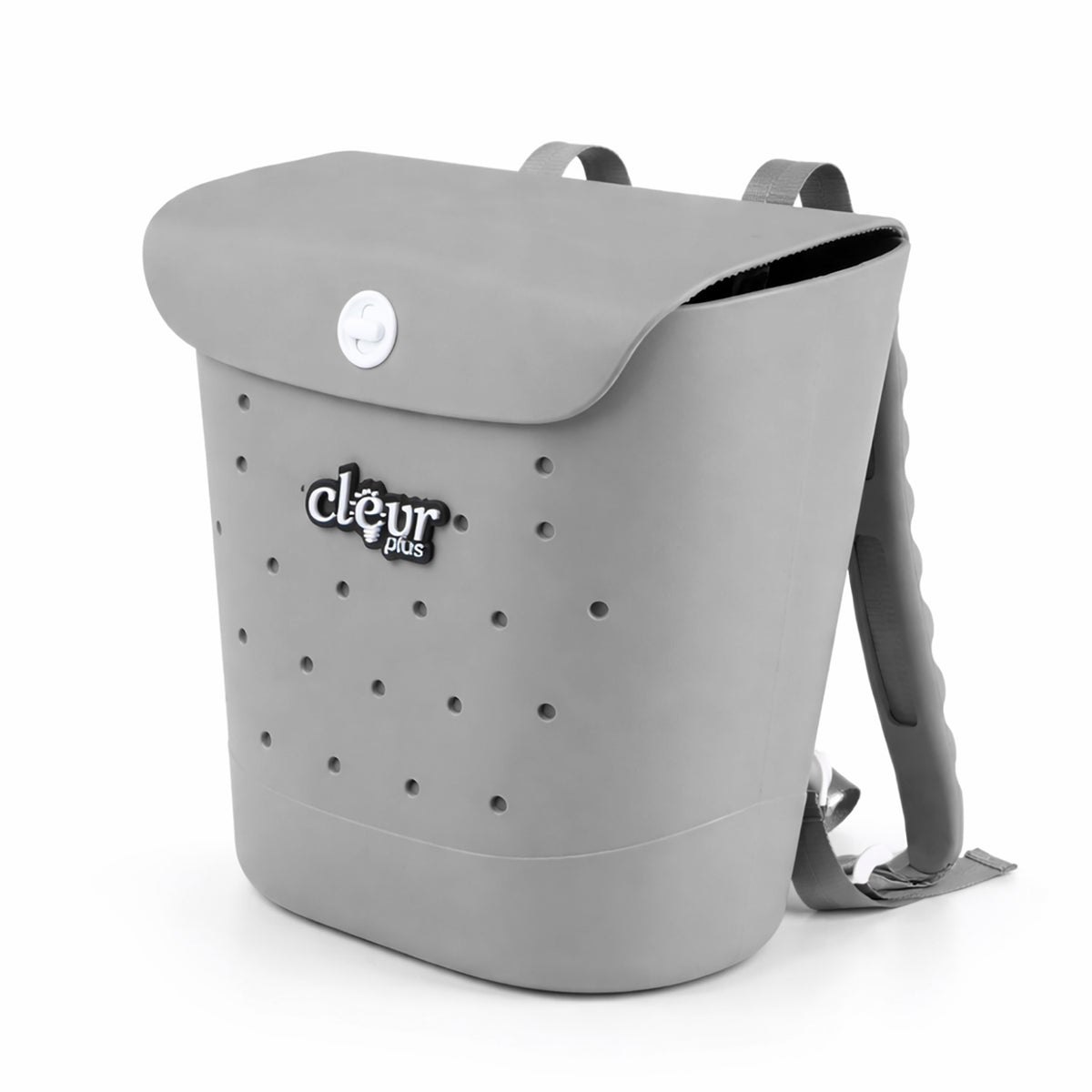 Convertible Beach Tote Backpack, Grey – Waterproof EVA Beach Bag with Removable Straps & Lid, Sandproof Rubber Beach Tote, Lightweight Pool Bag