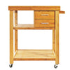 Home Aesthetics Rolling Bamboo Trolley Island Cart with Towel Rack (CL_HOM503307) - Alt Image 2