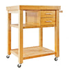 Home Aesthetics Rolling Bamboo Trolley Island Cart with Towel Rack (CL_HOM503307) - Alt Image 4