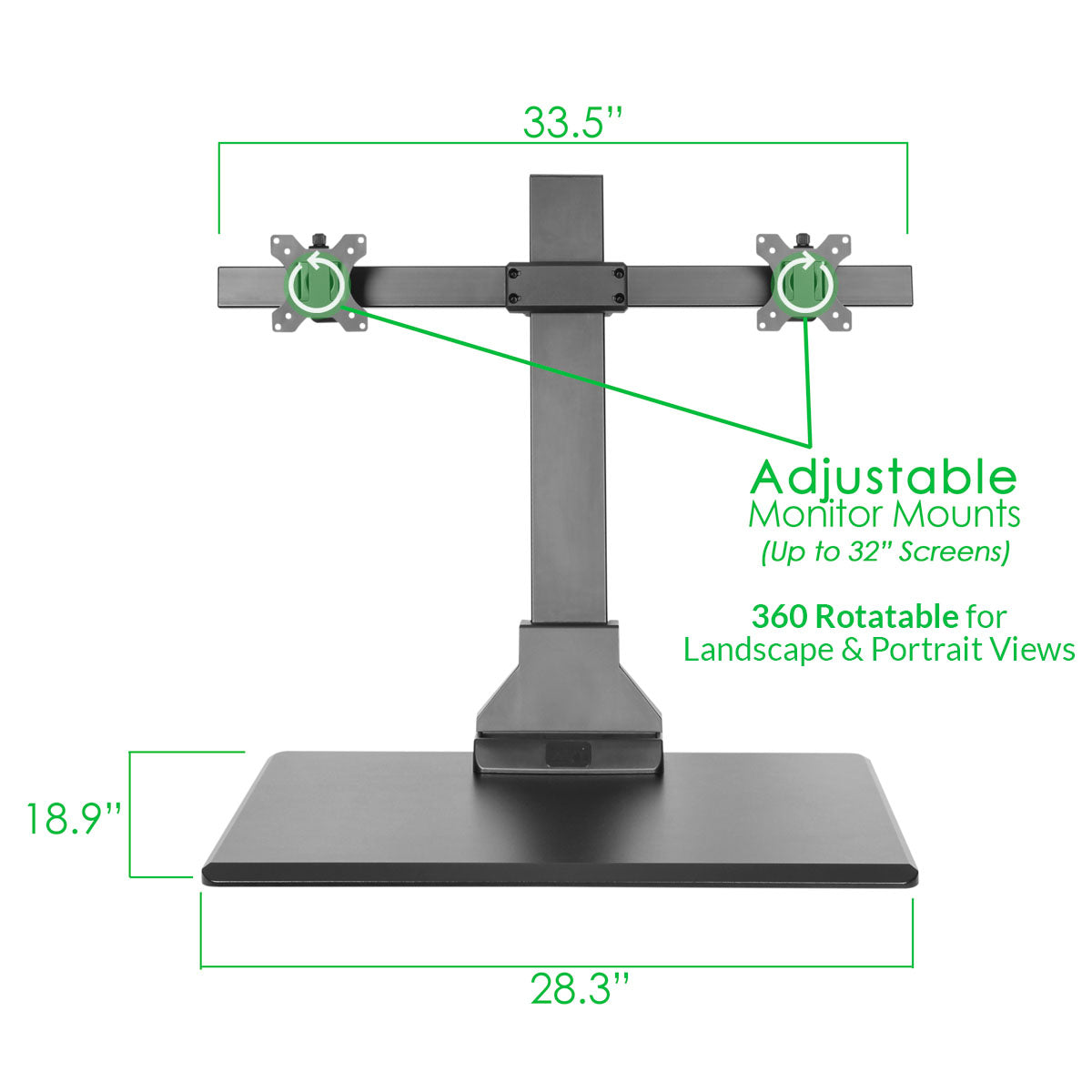 Automatic Riser Stand AdvanceUp Electric Auto Standing Desk Converter Riser with Dual Monito ...