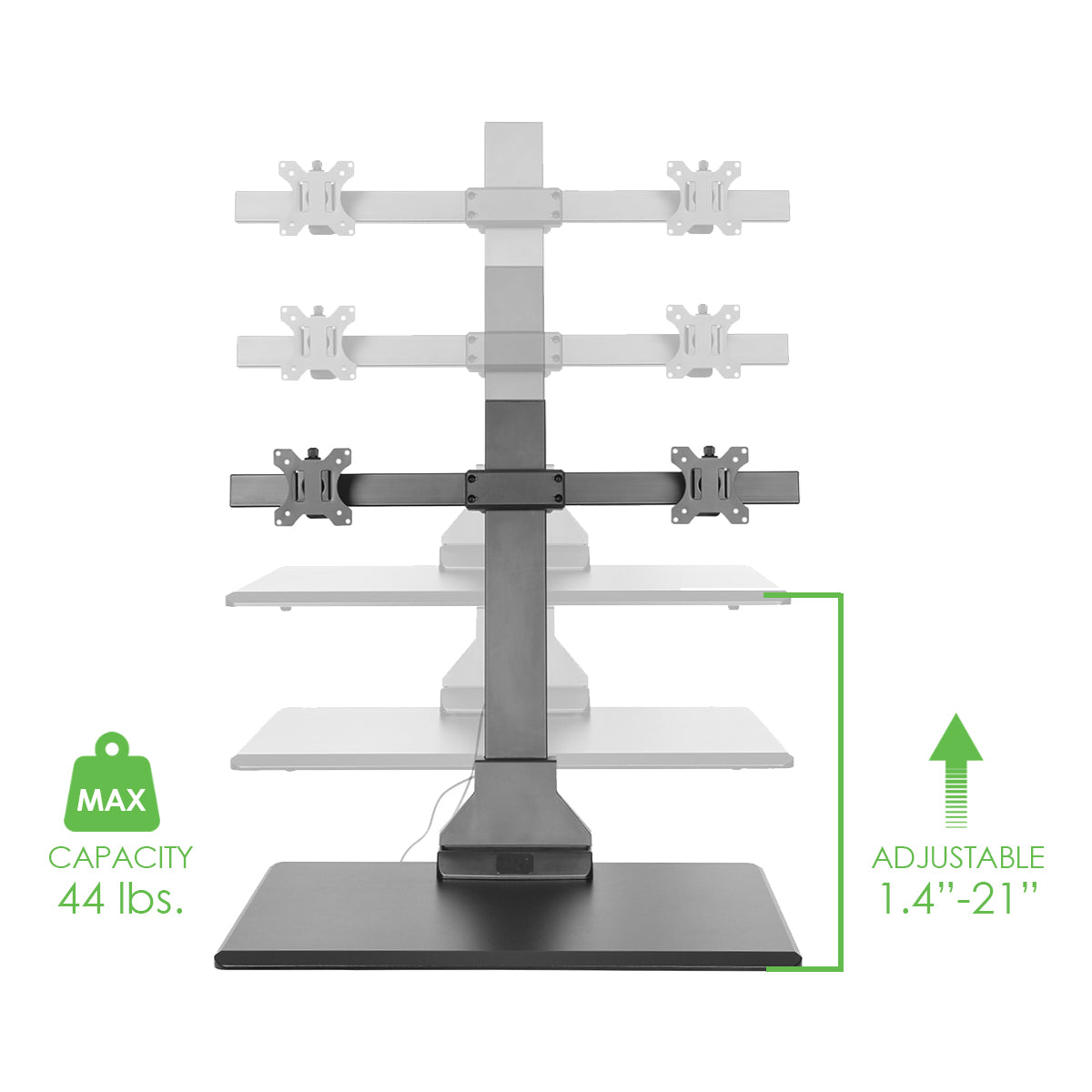 Automatic Riser Stand AdvanceUp Electric Auto Standing Desk Converter Riser with Dual Monito ...