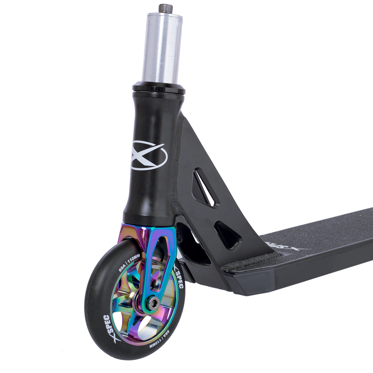 Xspec Black Neo Chrome Pro Stunt Kick Scooter Anodized Aluminum BMX Ha