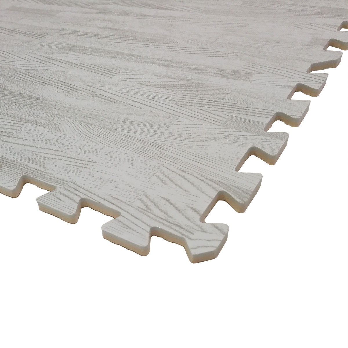 Home Aesthetics 100 Sqft 3/8 White Wood Grain Foam Mat Interlocking Flooring 2'x2' 25pcs