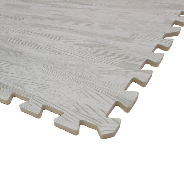 Home Aesthetics White Wood Grain Interlocking EVA Foam Floor Mats (100 Sq. Ft. - 25 pcs) (CL_HOM804923) - Alt Image 3