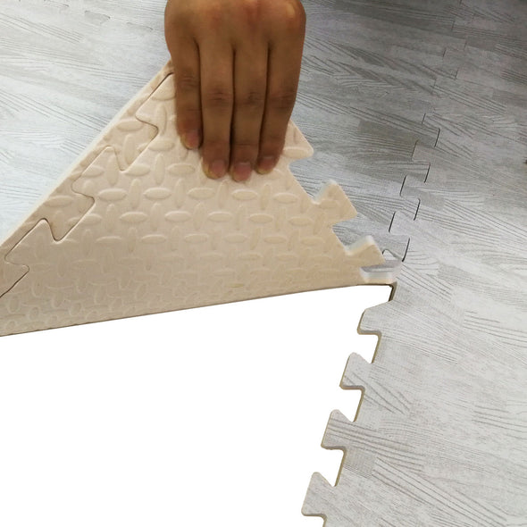 Home Aesthetics White Wood Grain Interlocking EVA Foam Floor Mats (100 Sq. Ft. - 25 pcs) (CL_HOM804923) - Alt Image 5