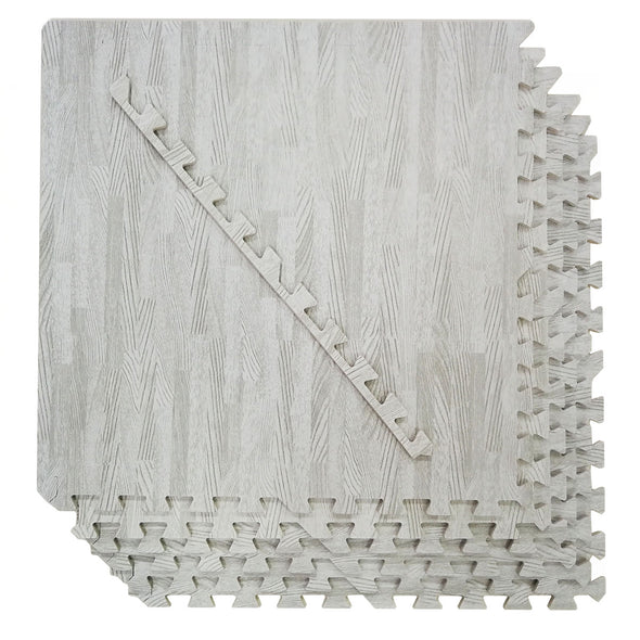 Home Aesthetics White Wood Grain Interlocking EVA Foam Floor Mats (100 Sq. Ft. - 25 pcs) (CL_HOM804923) - Alt Image 7