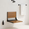 Home Aesthetics 18" Wall Mounted Serena Folding Bath Shower Bench Seat w/ Back Rest (CL_HOM501108) - Alt Image 1