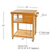 Home Aesthetics Rolling Bamboo Trolley Island Cart with Towel Rack (CL_HOM503307) - Alt Image 3