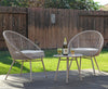 Home Aesthetics 3-Piece Patio Table Chairs Bistro Set Grey Outdoor All Weather Woven Rope Chair with Cushions (CL_HOM504401) - Alt Image 1