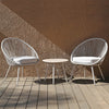 Home Aesthetics 3-Piece Patio Table Chairs Bistro Set Grey Outdoor All Weather Woven Rope Chair with Cushions (CL_HOM504401) - Main Image