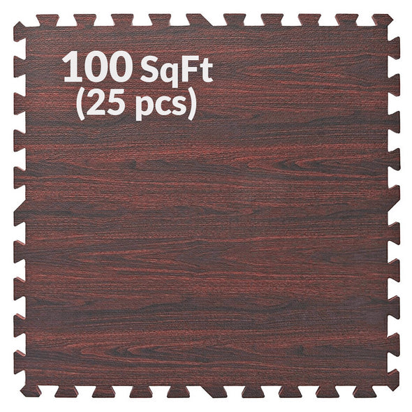 Home Aesthetics Dark Wood Grain Interlocking EVA Foam Floor Mats (100 Sq. Ft. - 25 pcs) (CL_HOM804910) - Alt Image 5