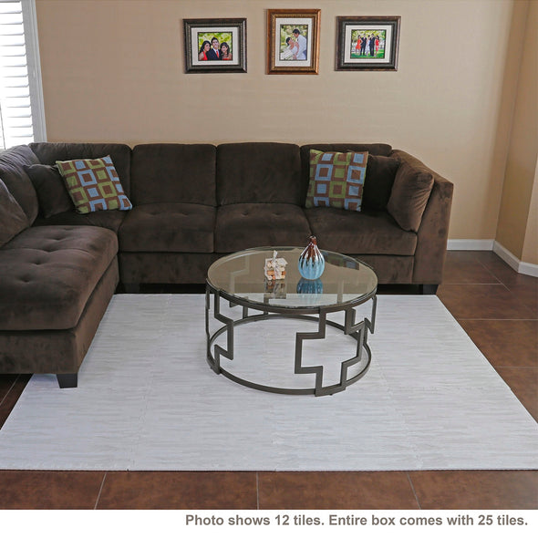 Home Aesthetics White Wood Grain Interlocking EVA Foam Floor Mats (100 Sq. Ft. - 25 pcs) (CL_HOM804923) - Alt Image 6