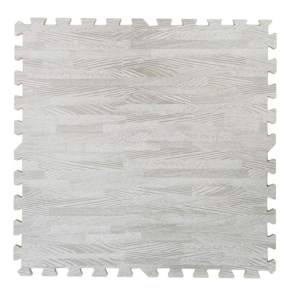 Home Aesthetics White Wood Grain Interlocking EVA Foam Floor Mats (100 Sq. Ft. - 25 pcs) (CL_HOM804923) - Alt Image 2