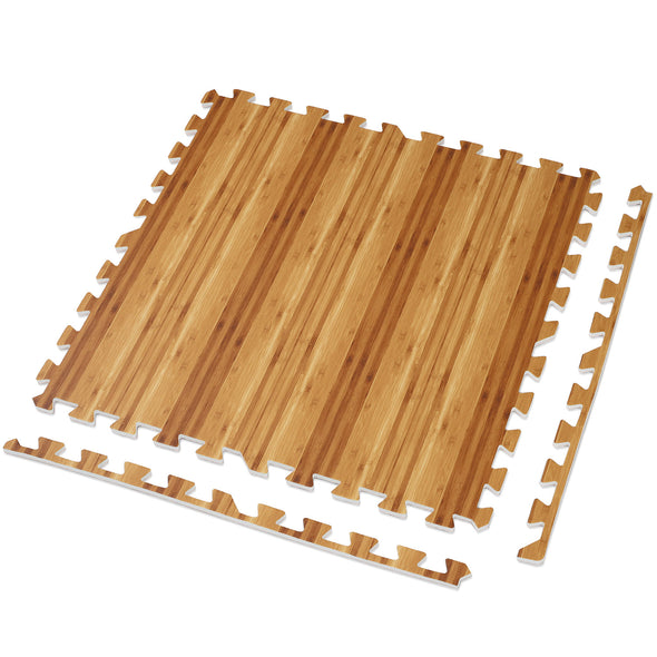 Home Aesthetics Bamboo Wood Grain Interlocking EVA Foam Floor Mats (100 Sq. Ft. - 25 pcs) (CL_HOM804926) - Alt Image 4