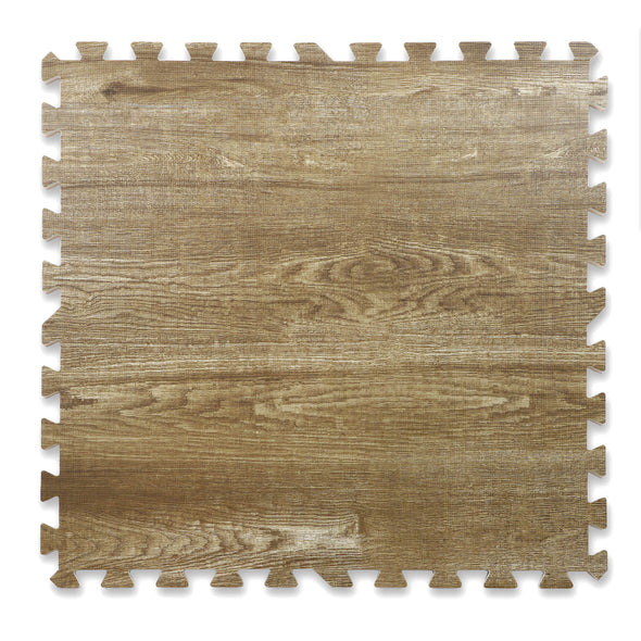 Home Aesthetics Natural Brown Wood Grain Interlocking EVA Foam Floor Mats (100 Sq. Ft. - 25 pcs) (CL_HOM804928) - Alt Image 1