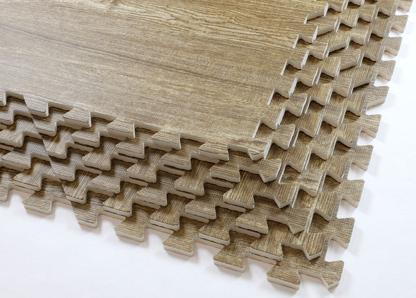 Home Aesthetics Natural Brown Wood Grain Interlocking EVA Foam Floor Mats (100 Sq. Ft. - 25 pcs) (CL_HOM804928) - Alt Image 4