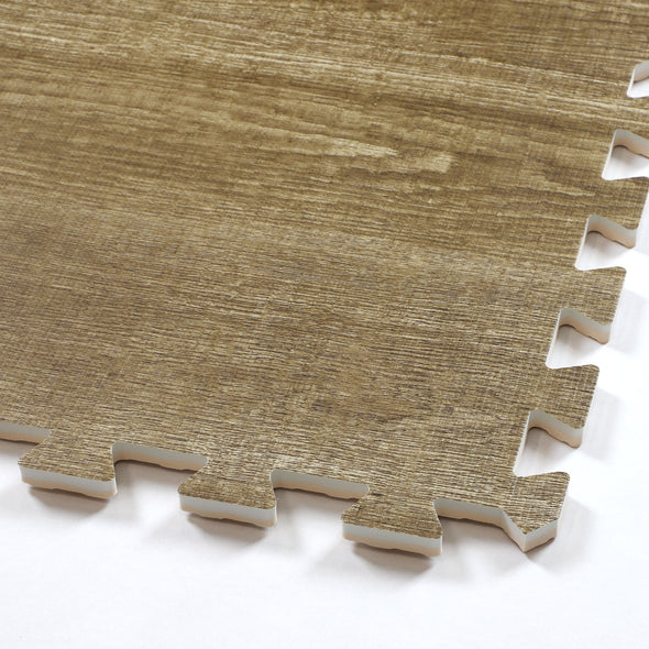 Home Aesthetics Natural Brown Wood Grain Interlocking EVA Foam Floor Mats (100 Sq. Ft. - 25 pcs) (CL_HOM804928) - Alt Image 3