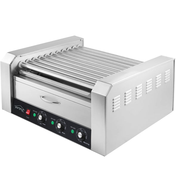 PartyHut Commercial 30 Hot Dog 11 Roller Grill Cooker Warmer Hotdog Machine (CL_PTH201716) - Alt Image 1