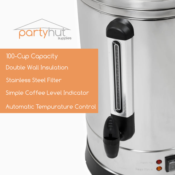 PartyHut Commercial 100-Cup Extra Large Size Coffee Maker Brewing Broiler for events (CL_PTH201718) - Alt Image 3
