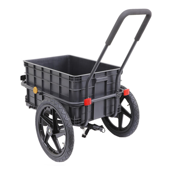 Xspec 2-in-1 Bike Cargo Trailer Pushcart with Tow Hitch and Removable Handlebar (CL_XSP802621) - Alt Image 3