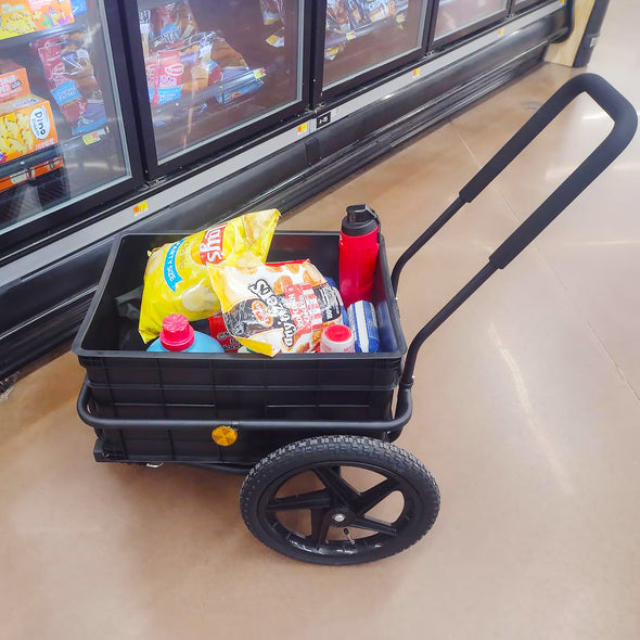 Xspec 2-in-1 Bike Cargo Trailer Pushcart with Tow Hitch and Removable Handlebar (CL_XSP802621) - Alt Image 7