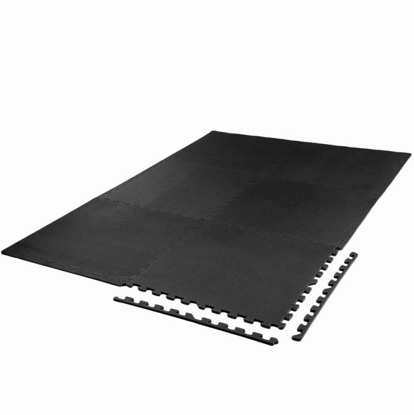 Xspec 3/8" Thick 100 Sq Ft EVA Foam Floor Exercise Gym Mats 25 pcs, Black (CL_XSP804901) - Alt Image 1