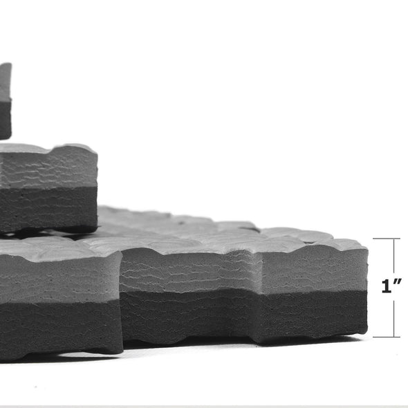 Xspec 1" Extra Thick Reversible EVA Foam Gym Mats 12 pcs 48 Sq Ft, Black & Grey (CL_XSP804913) - Alt Image 2