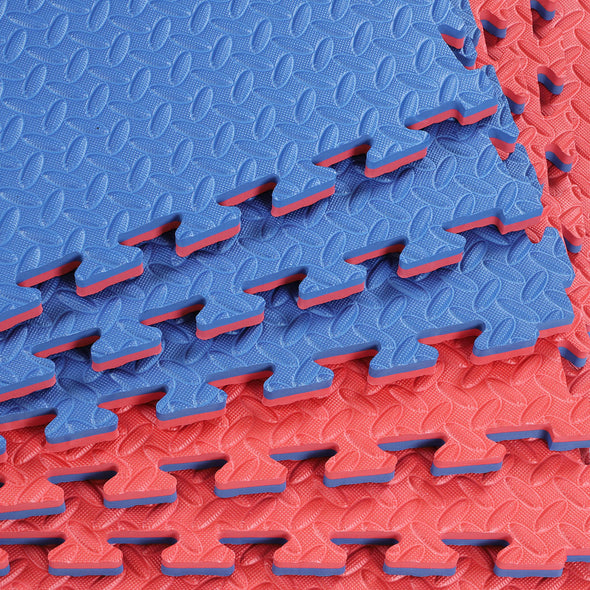Xspec 1" Extra Thick Reversible EVA Foam Gym Mats 12 pcs 48 Sq Ft, Blue & Red (CL_XSP804914) - Alt Image 6