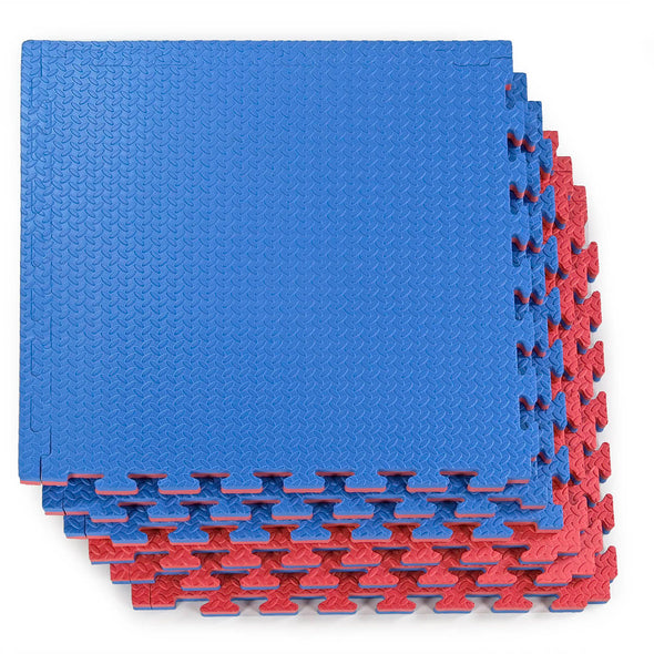 Xspec 1" Extra Thick Reversible EVA Foam Gym Mats 12 pcs 48 Sq Ft, Blue & Red (CL_XSP804914) - Alt Image 5