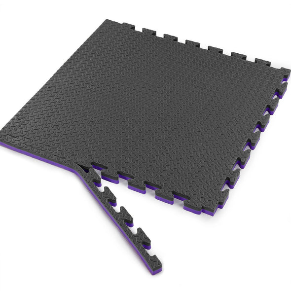 Xspec 1" Extra Thick Reversible EVA Foam Gym Mats 12 pcs 48 Sq Ft, Black/Purple (CL_XSP804927) - Alt Image 1