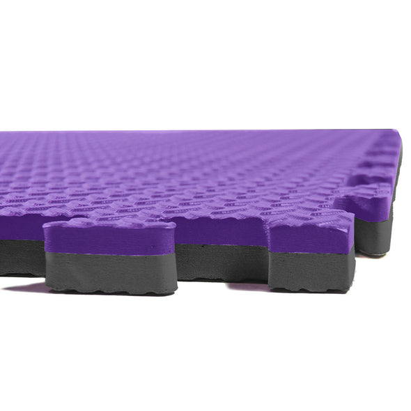 Xspec 1" Extra Thick Reversible EVA Foam Gym Mats 12 pcs 48 Sq Ft, Black/Purple (CL_XSP804927) - Alt Image 8