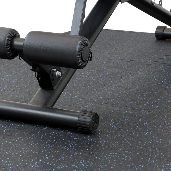 Xspec 8mm 5/16" Thick 16 Sq Ft Rubber Gym Mat Flooring Interlocking Rubber Tile 4 pcs, Blue Black (CL_XSP804944) - Alt Image 4